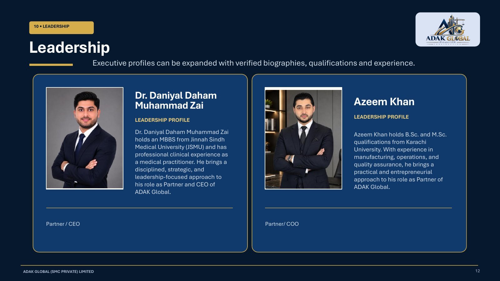 Adak Global Corporate Profile - Page 12